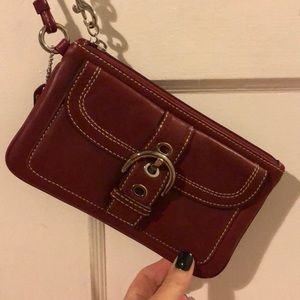 Coach Red Leather Wristlet